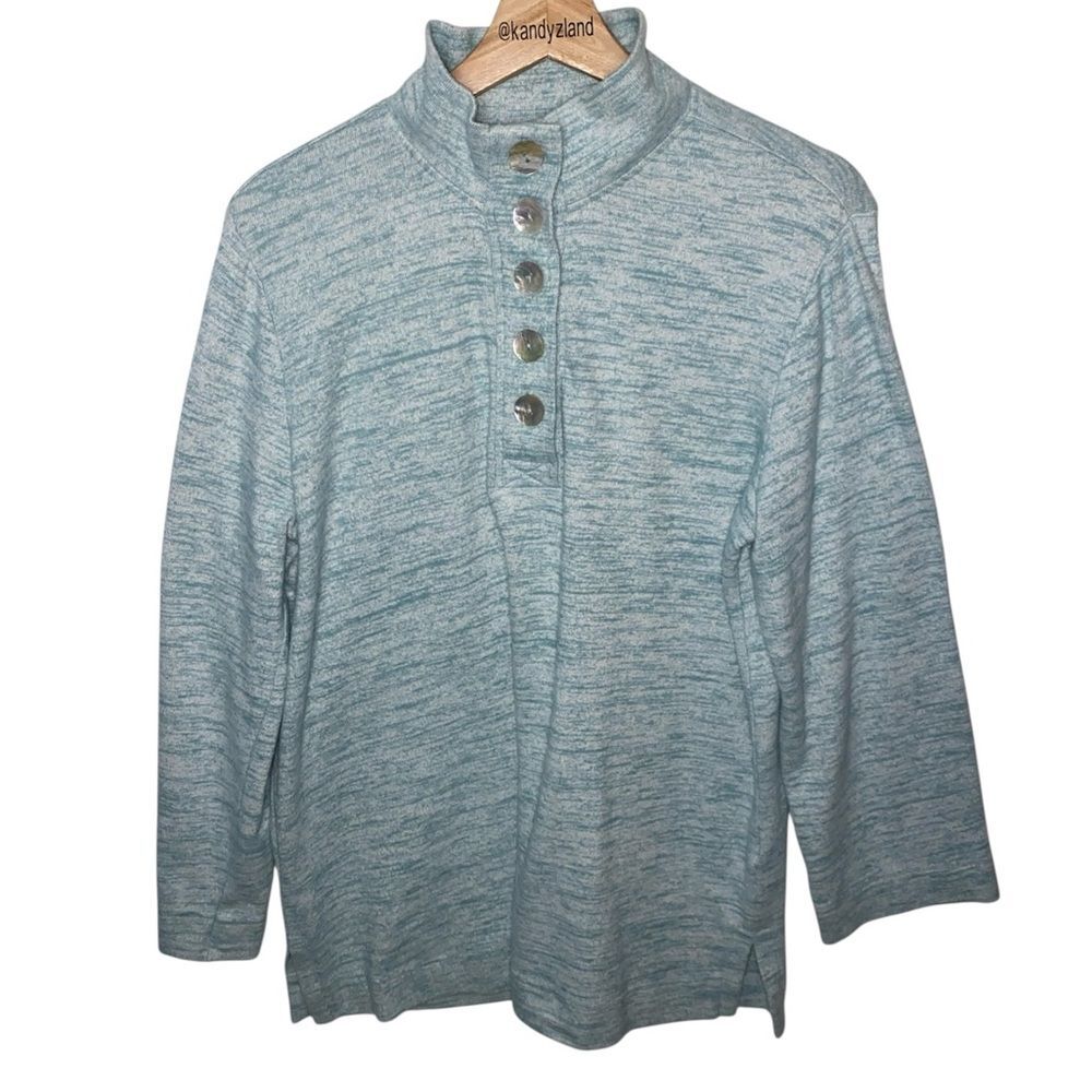 SOFT SURROUNDINGS Women’s Heathered Green Pullover Top